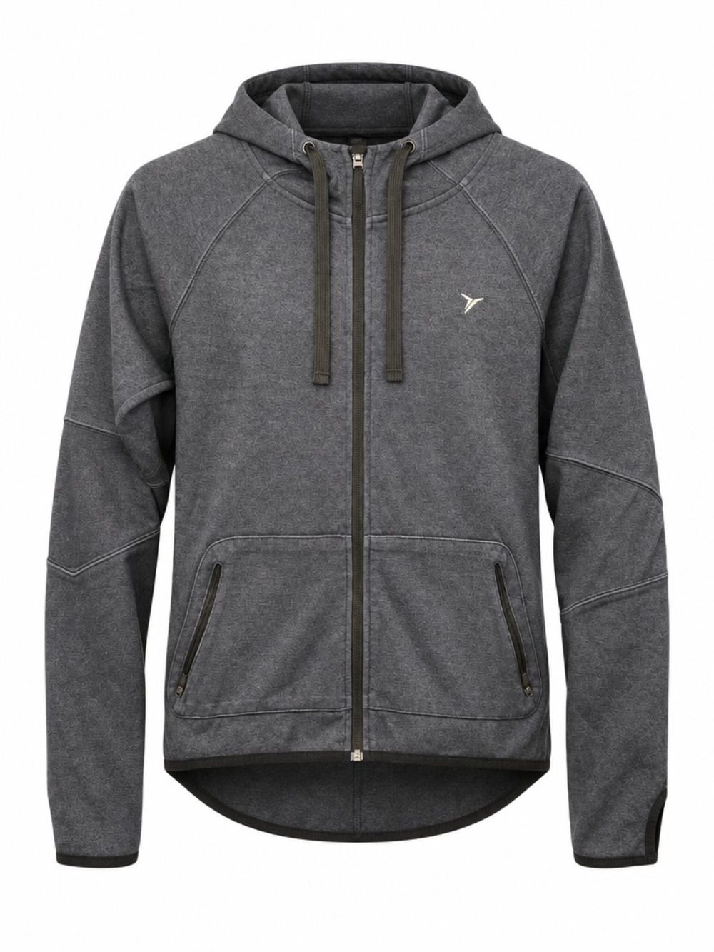 Old Navy Heathered Navy Blue Full-Zip Hooded Athletic Sweatshirt Size M Tall